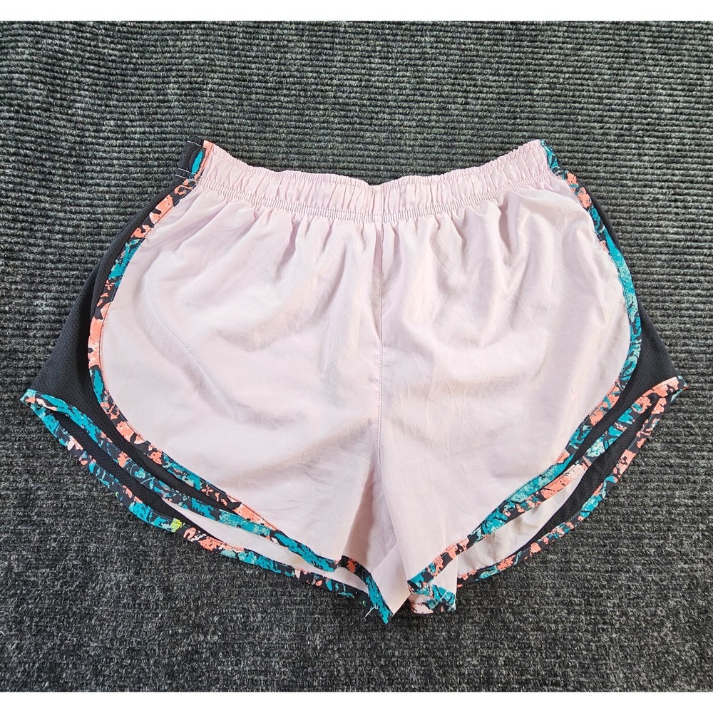 Nike Dri-Fit Tempo Running Shorts Womens Large Pink Logo Elastic Waist Training